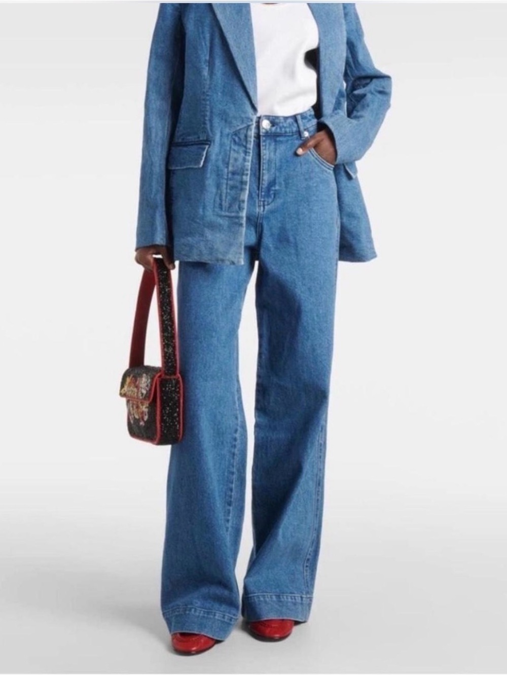 NWT Staud Grayson Wide Leg High-Waist Jeans - Sz 10